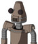 Gray Robot With Cone Head And Speakers Mouth And Two Eyes