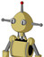 Yellow Droid With Rounded Head And Two Eyes And Single Led Antenna
