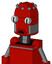 Red Mech With Dome Head And Sad Mouth And Two Eyes
