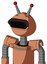 Peach Robot With Rounded Head And Black Visor Eye And Double Led Antenna