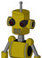 Yellow Automaton With Cylinder Head And Vent Mouth And Black Glowing Red Eyes And Single Antenna