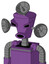 Purple Automaton With Cylinder-Conic Head And Round Mouth And Angry Eyes And Radar Dish Hat