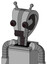 White Automaton With Droid Head And Dark Tooth Mouth And Red Eyed And Double Antenna