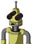 Yellow Robot With Cone Head And Sad Mouth And Three-Eyed And Single Antenna