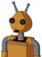 Peach Droid With Rounded Head And Sad Mouth And Two Eyes And Double Antenna