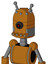 Dirty-Orange Mech With Dome Head And Pipes Mouth And Black Cyclops Eye And Double Antenna