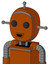 Redish-Orange Mech With Bubble Head And Happy Mouth And Two Eyes And Single Antenna