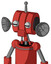 Tomato-Red Droid With Multi-Toroid Head And Speakers Mouth And Two Eyes And Single Antenna