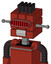 Red Automaton With Cube Head And Teeth Mouth And Visor Eye And Pipe Hair