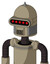 Tan Robot With Dome Head And Speakers Mouth And Visor Eye And Spike Tip