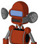 Orange Robot With Dome Head And Square Mouth And Large Blue Visor Eye