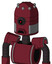 Red Droid With Dome Head And Sad Mouth And Black Cyclops Eye