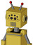 Yellow Droid With Box Head And Vent Mouth And Bug Eyes And Double Led Antenna