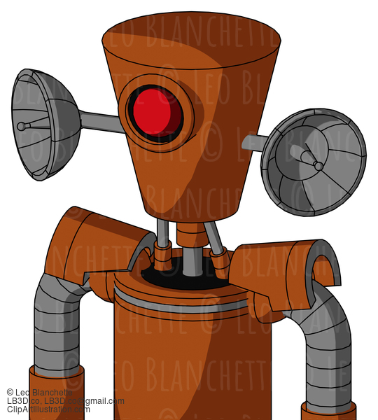 Brownish Droid With Cylinder-Conic Head And Cyclops Eye #22943