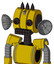 Yellow Droid With Multi-Toroid Head And Keyboard Mouth And Red Eyed And Three Dark Spikes