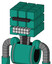 Green Automaton With Cube Head And Keyboard Mouth And Black Visor Cyclops