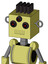 Yellow Robot With Box Head And Toothy Mouth And Three-Eyed And Pipe Hair