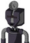 Purple Robot With Mechanical Head And Happy Mouth And Black Visor Cyclops And Radar Dish Hat