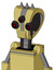 Yellow Droid With Droid Head And Speakers Mouth And Three-Eyed And Three Spiked