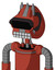 Red Automaton With Droid Head And Keyboard Mouth And Black Visor Eye And Three Spiked