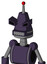 Purple Mech With Cone Head And Square Mouth And Angry Eyes And Single Led Antenna