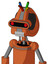 Orange Mech With Droid Head And Teeth Mouth And Visor Eye And Wire Hair