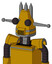Yellow Droid With Cone Head And Speakers Mouth And Two Eyes And Three Spiked