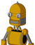 Yellow Robot With Dome Head And Square Mouth And Two Eyes And Spike Tip