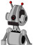 White Automaton With Droid Head And Keyboard Mouth And Black Cyclops Eye And Double Led Antenna