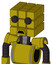 Yellow Automaton With Cube Head And Sad Mouth And Two Eyes