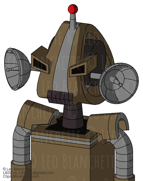 Cardboard Droid With Droid Head And Dark Tooth Mouth And Angry Eyes And Single Led Antenna #23005