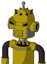 Yellow Automaton With Dome Head And Speakers Mouth And Angry Eyes And Single Antenna