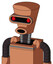 Peach Robot With Cylinder-Conic Head And Round Mouth And Visor Eye