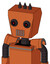 Orange Mech With Box Head And Vent Mouth And Black Glowing Red Eyes And Three Dark Spikes