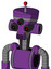 Purple Automaton With Vase Head And Speakers Mouth And Three-Eyed And Single Led Antenna