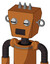 Orange Robot With Box Head And Dark Tooth Mouth And Two Eyes And Three Spiked