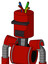 Red Mech With Cylinder Head And Dark Tooth Mouth And Black Visor Cyclops And Wire Hair