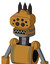 Yellowish Droid With Cone Head And Square Mouth And Bug Eyes And Three Dark Spikes