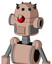 Light-Peach Mech With Dome Head And Speakers Mouth And Angry Cyclops