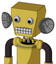 Yellow Droid With Box Head And Keyboard Mouth And Two Eyes