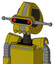 Yellow Automaton With Droid Head And Pipes Mouth And Visor Eye