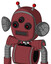 Red Mech With Bubble Head And Square Mouth And Three-Eyed And Double Led Antenna
