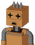 Peach Mech With Box Head And Sad Mouth And Plus Sign Eyes And Three Spiked