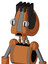Orange Droid With Droid Head And Sad Mouth And Two Eyes And Pipe Hair