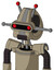 Tan Robot With Droid Head And Dark Tooth Mouth And Visor Eye And Double Led Antenna