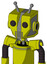 Yellow Robot With Mechanical Head And Vent Mouth And Two Eyes And Double Antenna