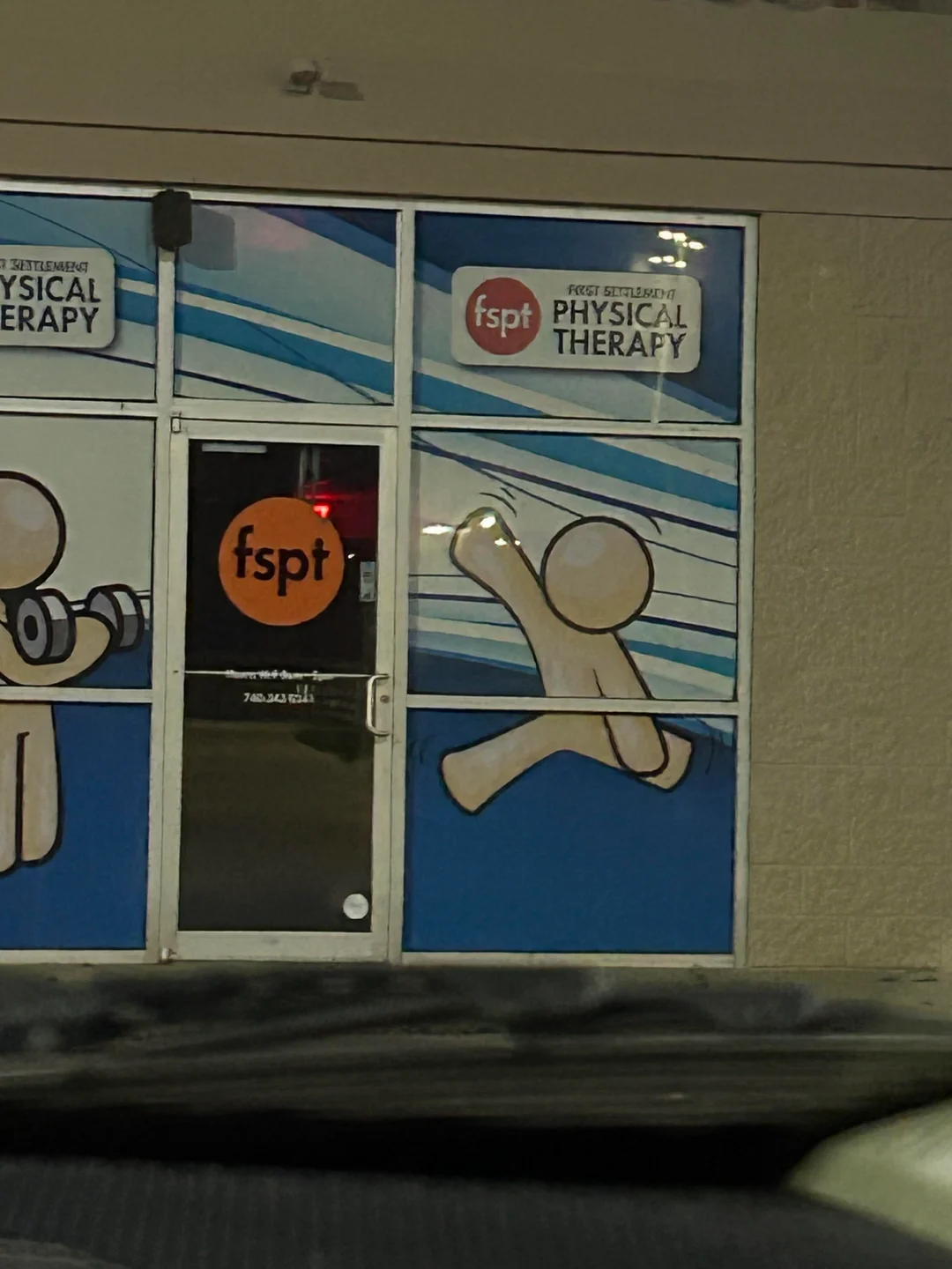 Same mascot seen running across storefront panel