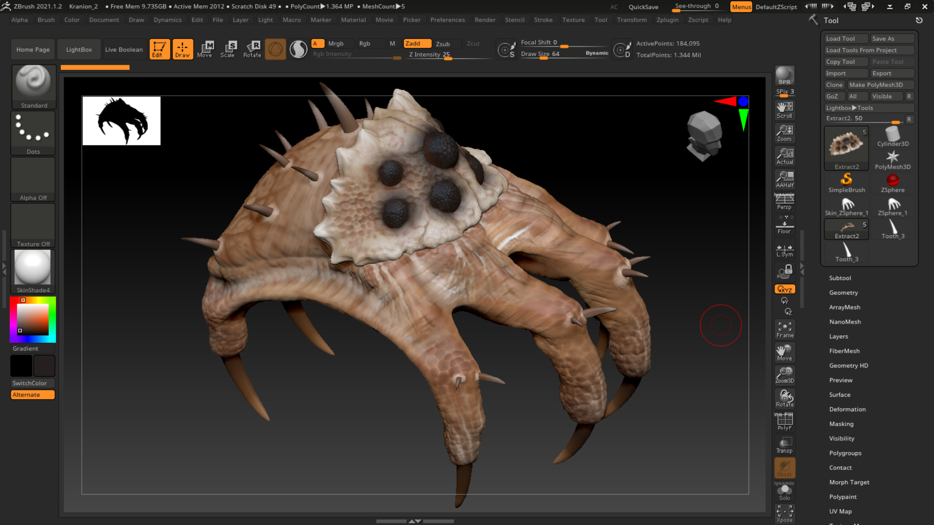 Kranion Hand-Like Alien Bug