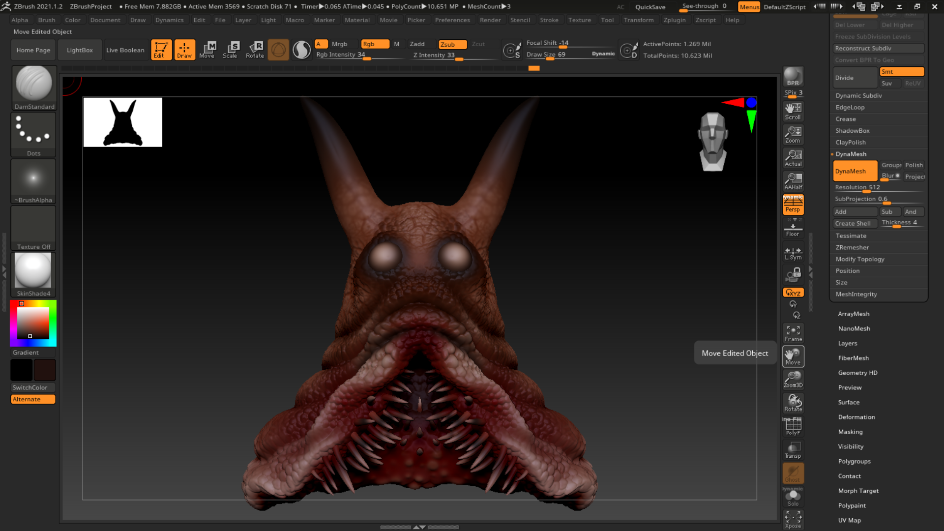 Sluggor, Slug Monster Concept Character Front View
