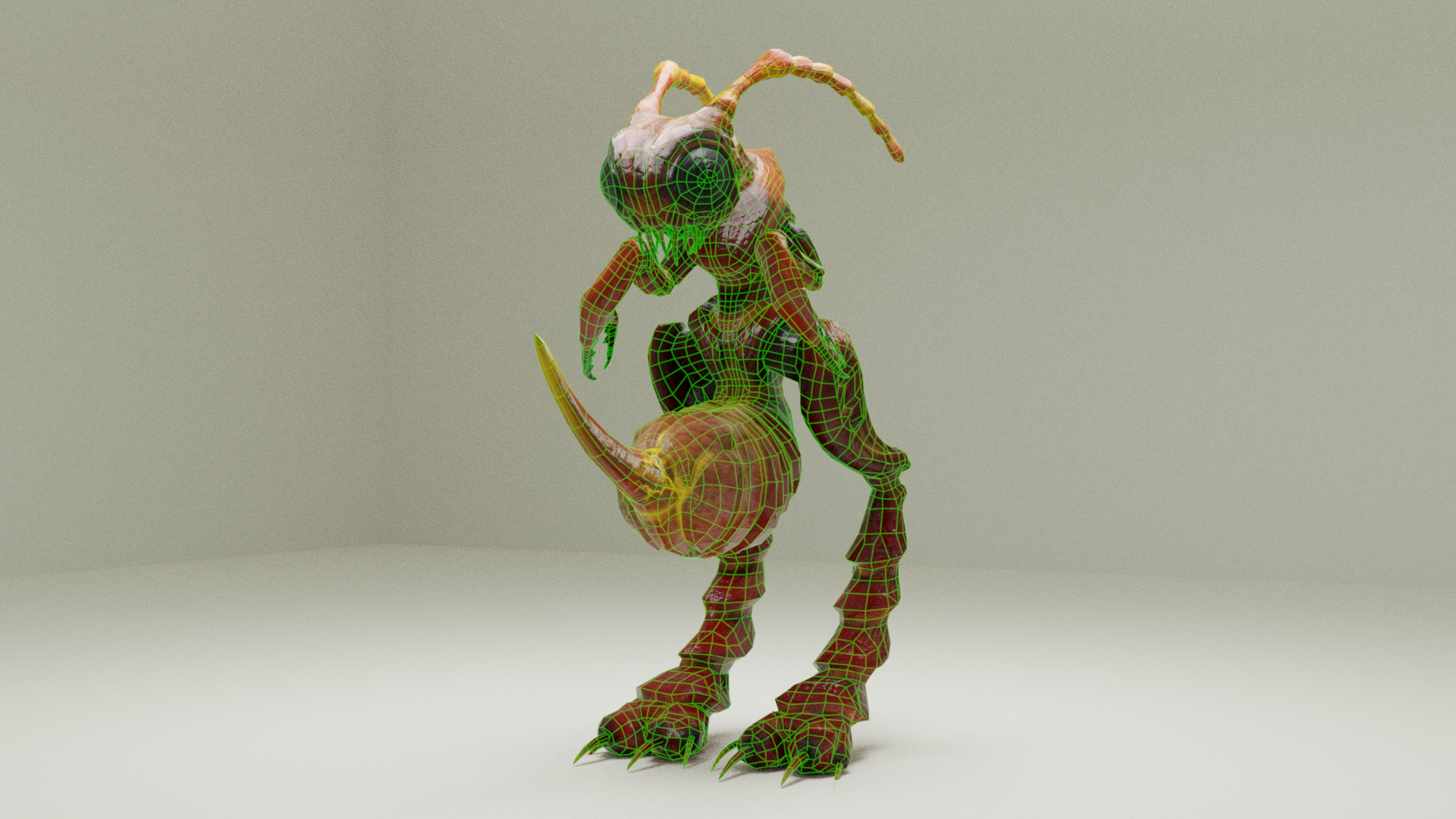 Cave Needle Ant Monster Wireframe 2